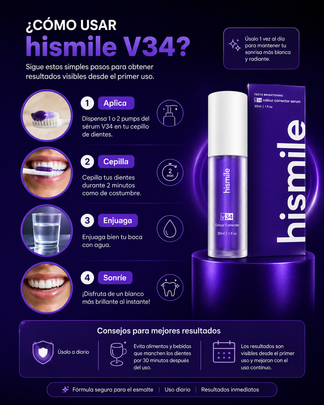 Pasta HiSmiles Morada Blanqueador Dental