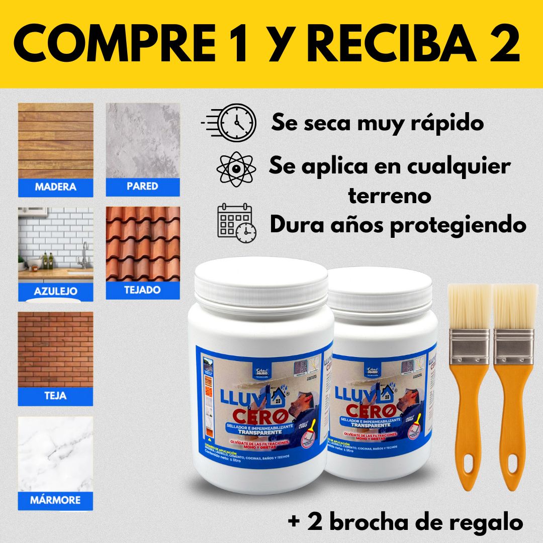Lluvia Cero 500ml - Compra 1 y recibe 2 + 2 Regalos - Sella Filtraciones al Instante