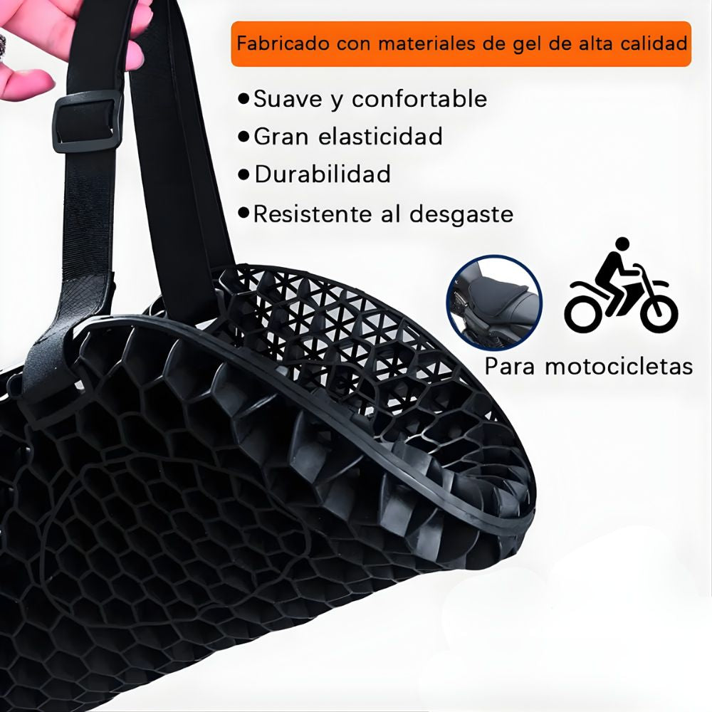 🏍️ Cojín de Gel para Moto – Máximo Conforto + Aislamiento Térmico (Adiós al Dolor)