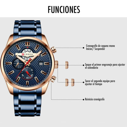 Reloj Curren 8329 Azul Cuero