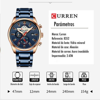 Reloj Curren 8329 Azul Cuero