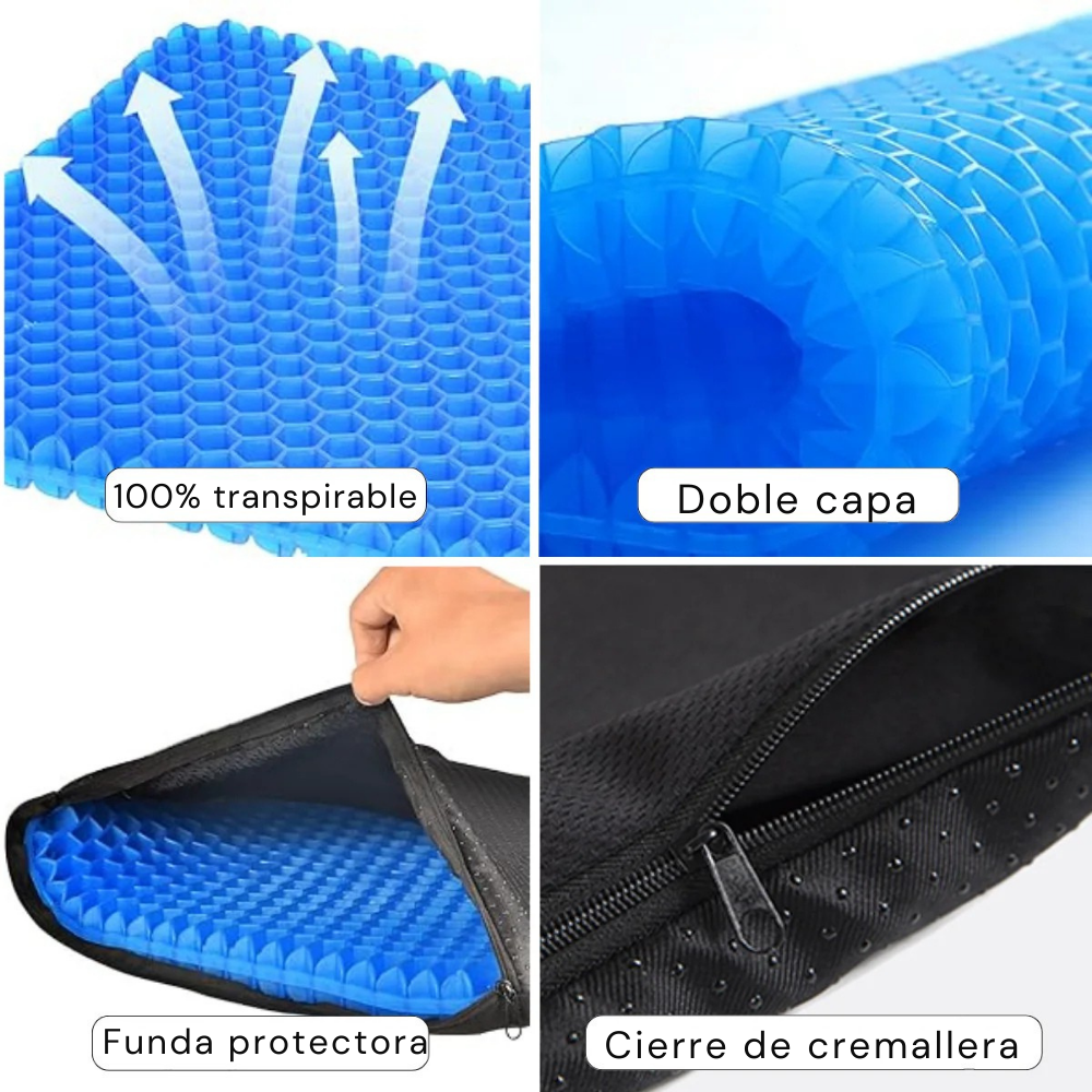 COJIN ASIENTO DE GEL ERGONÓMICO  COMFORT PRO