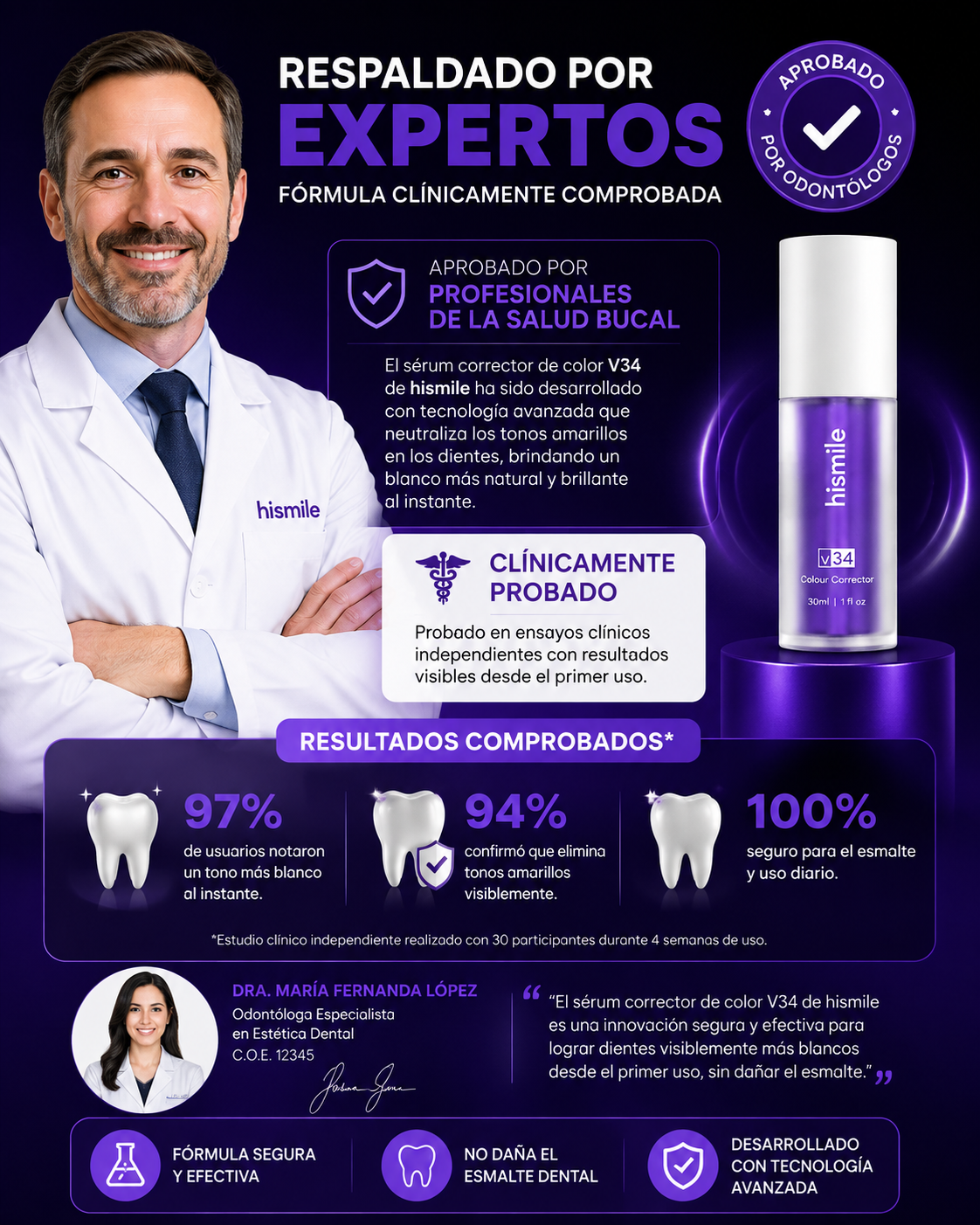 Pasta HiSmiles Morada Blanqueador Dental