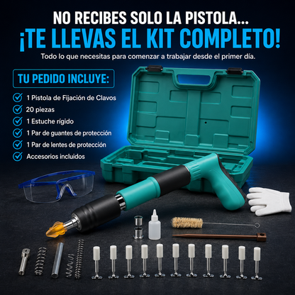 Pistola de Fijación de Clavos con Kit de Accesorios + 5 REGALOS