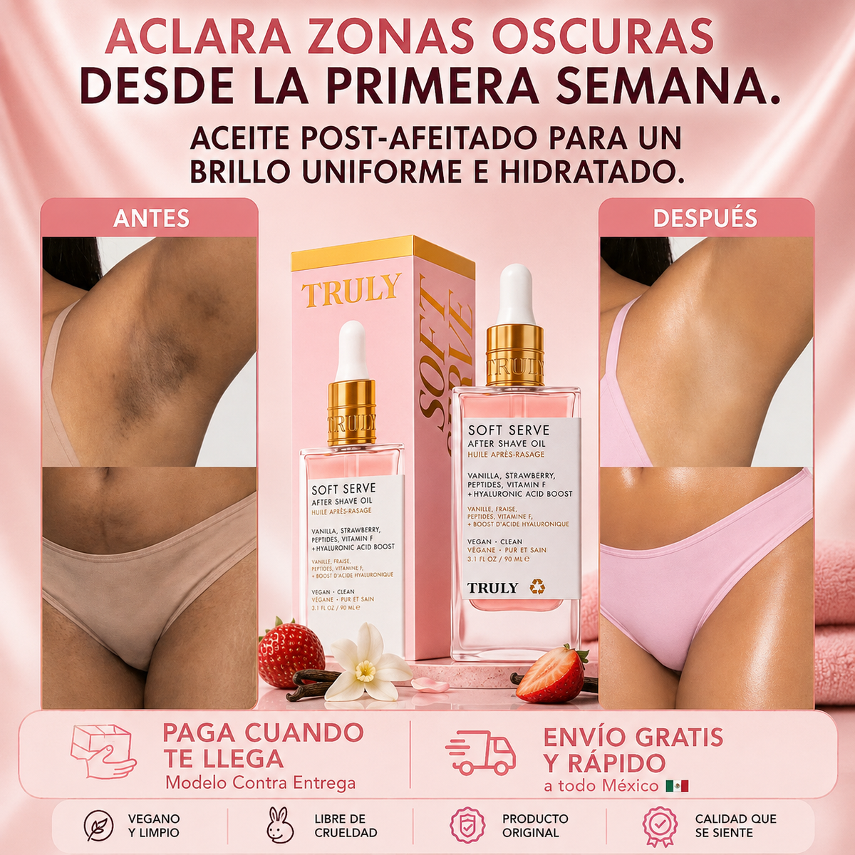 ACEITE TRULY - Aclara, Hidrata y Suaviza tu zona íntima y axilas - ÚLTIMAS UNIDADES EN STOCK