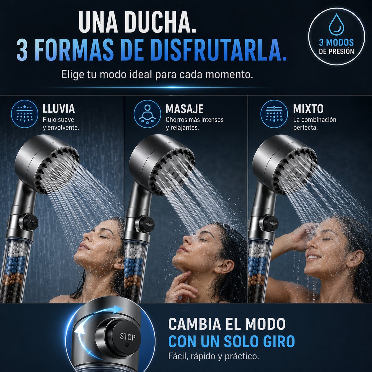 HydroSpa Pro - Ducha de alta pressión con Filtro