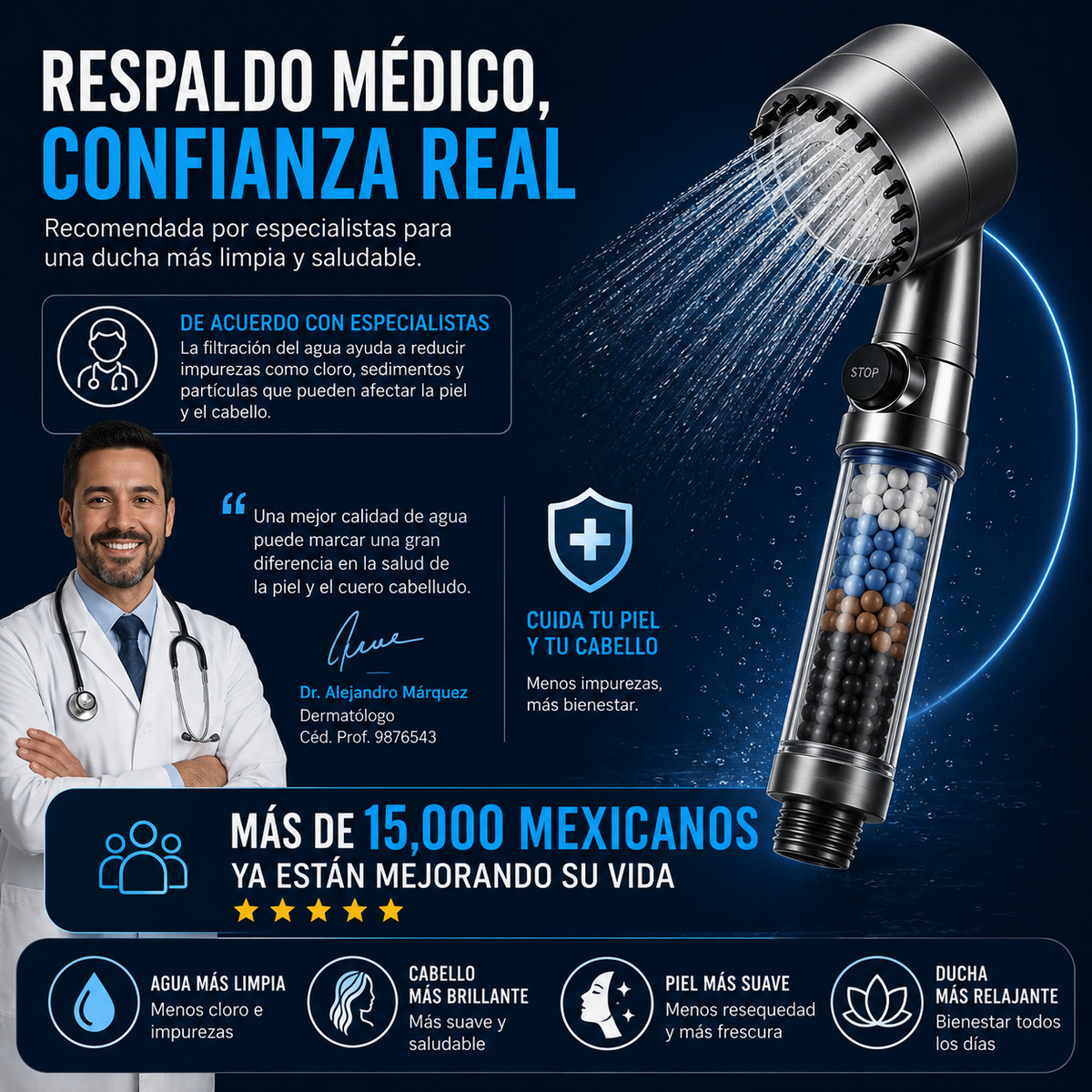 HydroSpa Pro - Ducha de alta pressión con Filtro